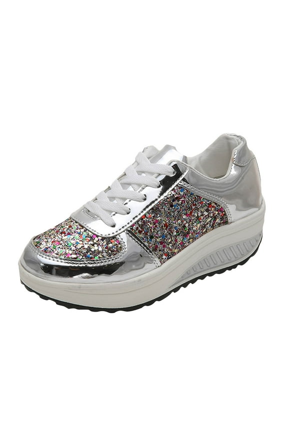 Women Sneakers Clearance Under $15,New Sequined Women's Shoes foreign Trade Plus Size Sports Casual Shoes