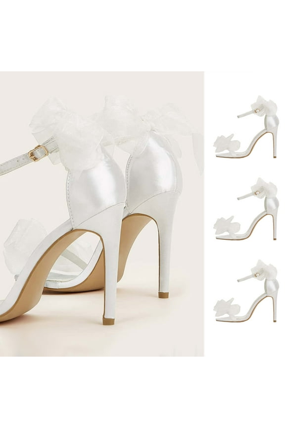 Women's Sandals Shoes,Women's Sandals On,Women's Wedding Shoes Summer Elegant White Lace Bow Stilettos Heels Exquisite Casual Ankle Strap Sandals