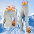 thumbnail image 1 of asdoklhq Women's Slim-Fit Thermal Underwear Set Women Soild Fitted Trousers Thermal Underwear Sets Gray L, 1 of 3