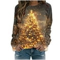 thumbnail image 1 of asdoklhq Women's Sweatshirt Womens' Christmas Santa Claus Printed Shoulder Length Long Sleeved Round Neck Top/shirt Multicolor 5X, 1 of 8