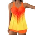 thumbnail image 1 of asdoklhq Womens Bathing Suits Tankinis Women Large Print Split Swimsuit Skirt Bikini Split Swimsuit Suit Orange 3X, 1 of 6
