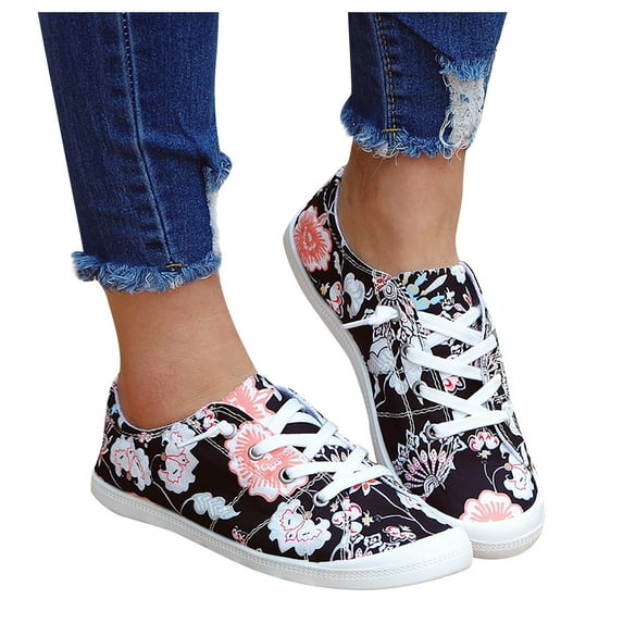 asdoklhq Womens Casual Shoes,Low-cut Canvas Shoes One-foot Lazy Korean Version Student Casual Flat Shoes