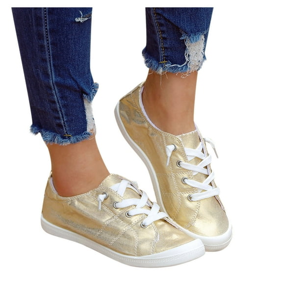 asdoklhq Womens Casual Shoes,Low-cut Canvas Shoes One-foot Lazy Korean Version Student Casual Flat Shoes