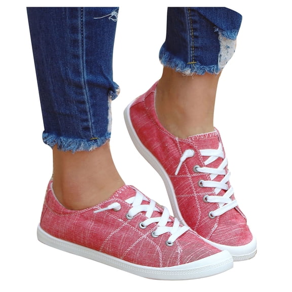 asdoklhq Womens Casual Shoes,Low-cut Canvas Shoes One-foot Lazy Korean Version Student Casual Flat Shoes