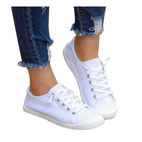 asdoklhq Womens Casual Shoes,Low-cut Canvas Shoes One-foot Lazy Korean Version Student Casual Flat Shoes