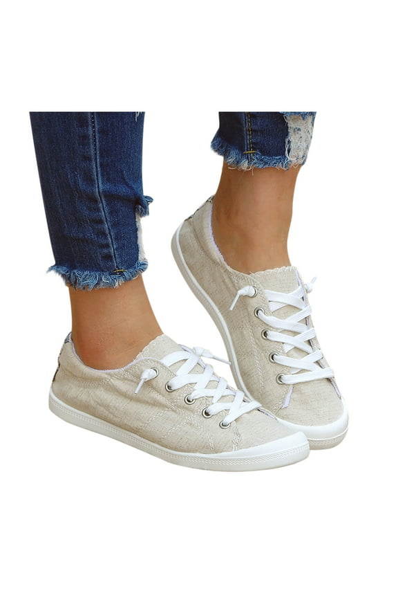 Womens Casual Shoes,Low-cut Canvas Shoes One-foot Lazy Korean Version Student Casual Flat Shoes