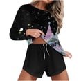 thumbnail image 1 of asdoklhq Womens Christmas Pajamas Women's Christmas Printed Winter Fashionable Casual Long Sleeved Home Sleepwear Set Multicolor 2X, 1 of 6