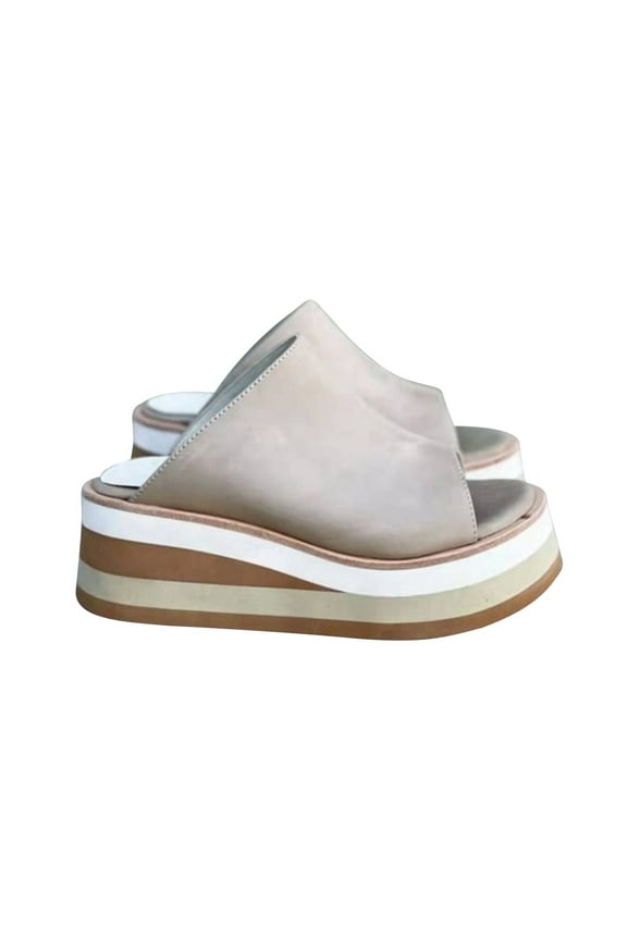 Womens Comfort Clogs,2022 Women Sandals Open Toe Women's Shoes Breathable Ladies Beach Wedge Shoes Lightweight Muffin Wedge Slides