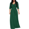 thumbnail image 1 of asdoklhq Womens Dress Women's Solid Color V-neck Waist Cinched Half Sleeved Jumpsuit Long Dress Green S, 1 of 6