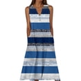 thumbnail image 1 of asdoklhq Womens Dresses Formal Gown Women's Summer Casual Dress Gradual Sleeveless Neck V-Neck Long Dress Multicolor 3X, 1 of 5