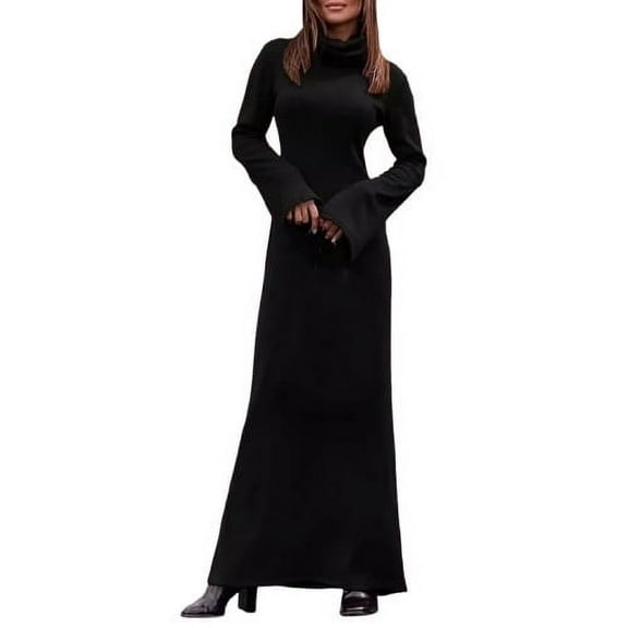 asdoklhq Womens Dresses Spring and SuWomen's Spring and Summer Long Style Spicy Girl High Elasticity Solid Color Women's Skirt Dress Black S