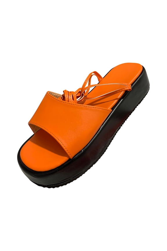 Womens Espadrilles,2021 Summer New Thick-soled Cross Ankle Strap Large Size Beach Sandals