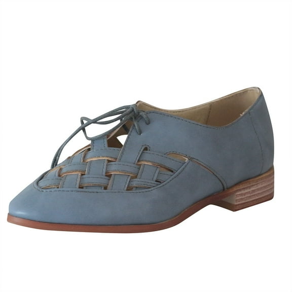 asdoklhq Womens Espadrilles,Womens Flats Casual Single Shoes Ladies Comfortable Pointed Toe Lace-Up Sandals