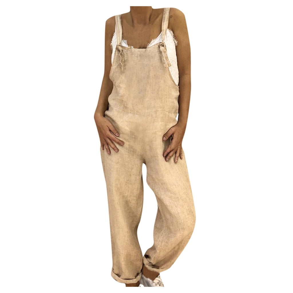 asdoklhq Womens Jumpsuits and Rompers,Plus Size Overalls Casual Loose Dungarees Romper Baggy Playsuit Jumpsuit