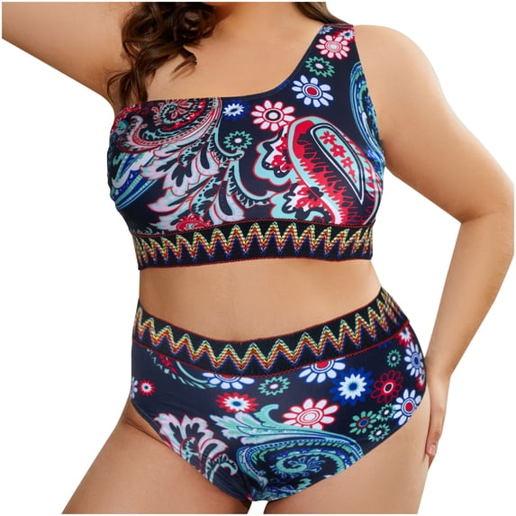 asdoklhq Womens One Piece Swimsuits Women's Swimsuit Swimsuit Plus Oversized Swimsuit High Waisted Split Swimsuit Oversized Swimsuit Black 4X