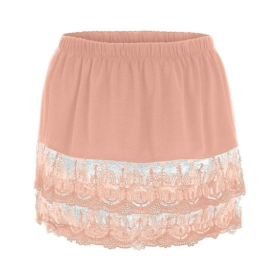 asdoklhq Womens Plus Size Clearance Dresses, Layered Tiered Sheer Lace Trim Extender Half Slip Plus Size Skirt