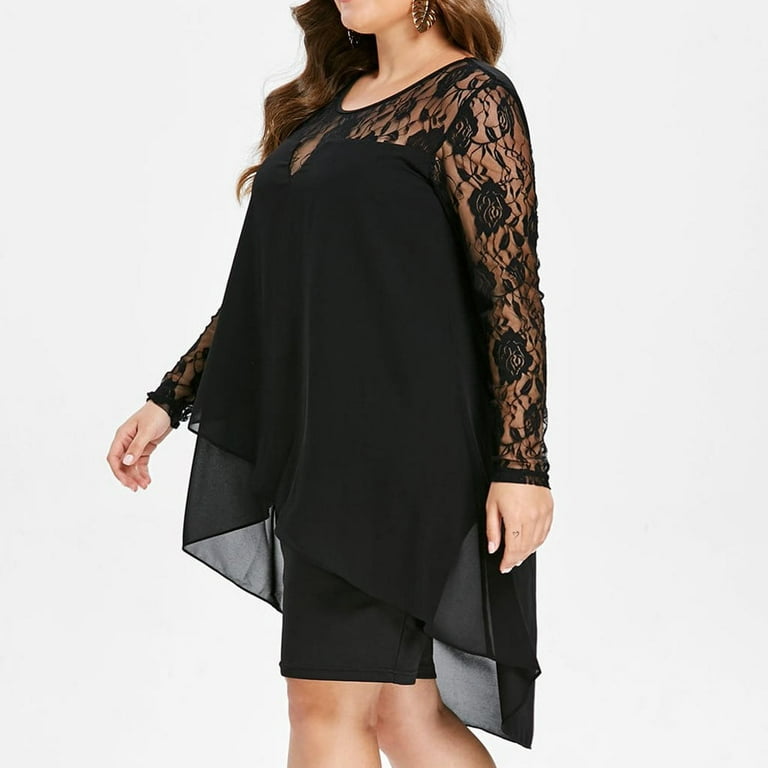 asdoklhq Womens Plus Size Clearance Dresses,Plus Size Women Solid