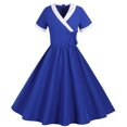 thumbnail image 1 of asdoklhq Womens Plus Size Clearance Dresses,Women's 1950s Retro Dress Short Sleeve Vintage Swing Dress, 1 of 8