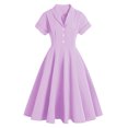 thumbnail image 1 of asdoklhq Womens Plus Size Clearance Dresses,Women's 1950s Retro Dress Short Sleeve Vintage Swing Dress, 1 of 5