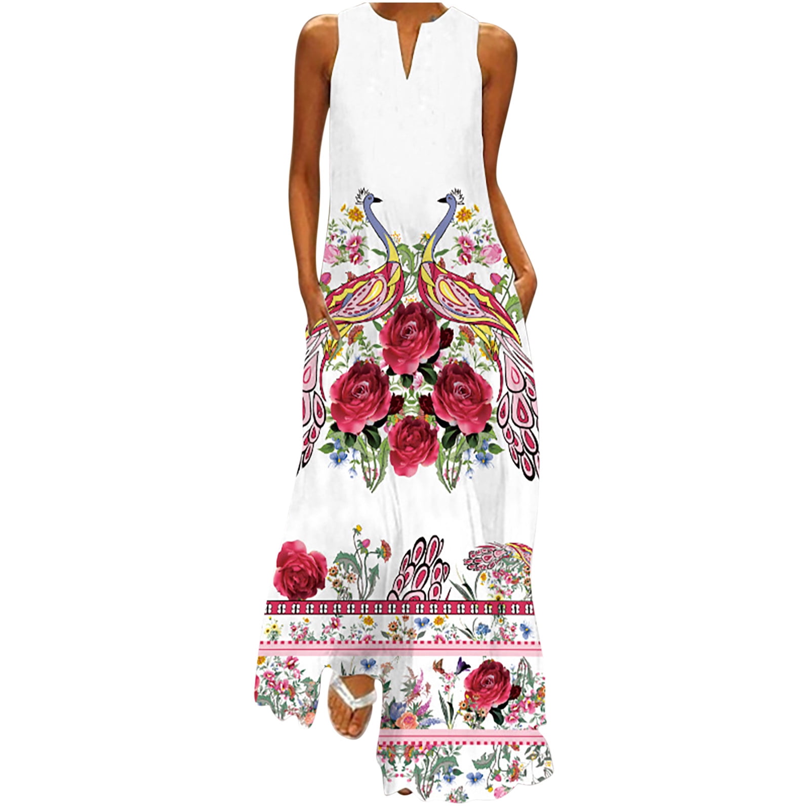 asdoklhq Womens Plus Size Clearance Dresses,Women's Casual Long Dress