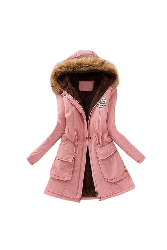 Womens Plus Size Clearance Tops,Winter Womens Warm Coat Hooded Jacket Slim Winter Outwear Coats