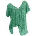 thumbnail image 1 of asdoklhq Womens Plus Size Clearance,Women Short Sleeves V-Neck Print Blouse Pullover Tops Shirt, 1 of 8