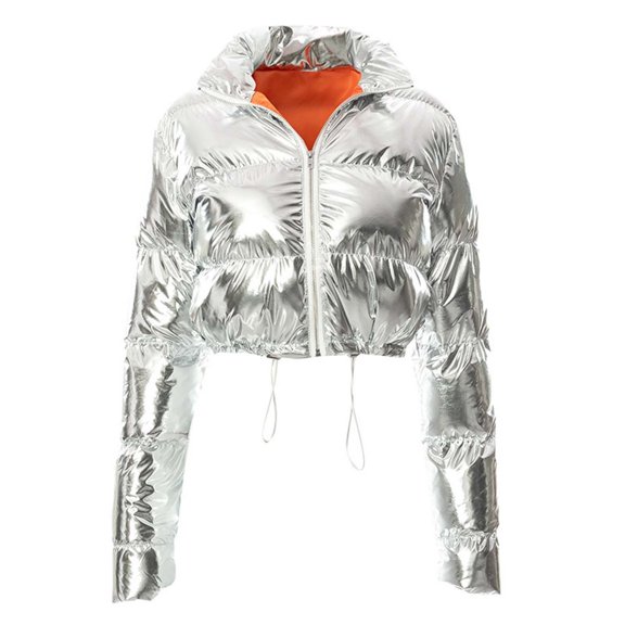 asdoklhq Womens Plus Size Coats Clearance Under $15.00,Winter Windproof Ladies Bright Thickened Top Bread Padded Padded Jacket Coat