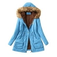 thumbnail image 1 of asdoklhq Womens Plus Size Tops Clearance,Winter Womens Warm Coat Hooded Jacket Slim Winter Outwear Coats, 1 of 5