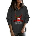 thumbnail image 1 of asdoklhq Womens Plus Size Tops Clearance,Women Christmas Print V-Neck Long Sleeve T-shirt Top Blouse Pullover, 1 of 5