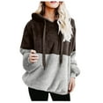 thumbnail image 1 of asdoklhq Womens Plus Size Tops Clearance,Women Hooded Sweatshirt Winter Warm Pocket Pullover Blouse Shirts, 1 of 6
