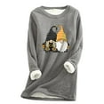 thumbnail image 1 of asdoklhq Womens Plus Size Tops Clearance,Women O-Neck Loungewear Nightgowns Long Sleeve Halloween Print Fall Fleece Tops, 1 of 6