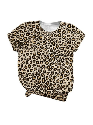 Womens Leopard Print Plus Size Top