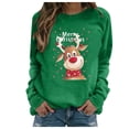 thumbnail image 1 of asdoklhq Womens Plus Size Tops Clearance,Women's O-Neck Christmas Print Long-sleeved Sweatshirt Casual Blouse Pullover Tops, 1 of 4