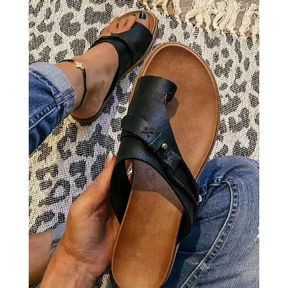 asdoklhq Womens Slip On Shoes Under $15,New Style Flat Sandals Comfortable Slip Sole Ladies Summer Beach Shoes