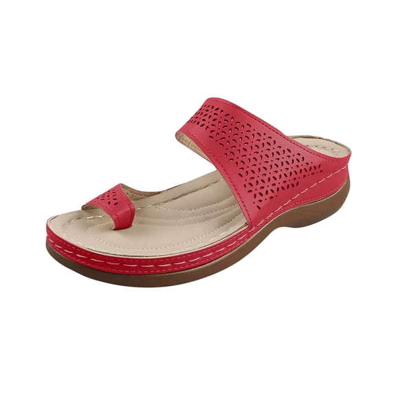 asdoklhq Womens Slip On Shoes Under $15,Women's Casual Retro Set Toe Outer Wear Hollow Wedge Platform Sandals