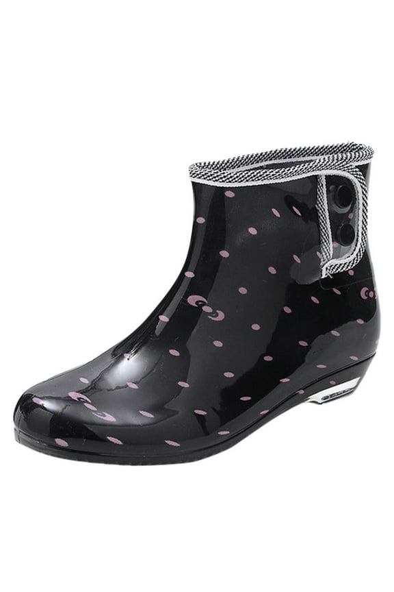 Womens Slip On Shoes Wide Width,Women's Rain Boots Fashion Short Tube Rain Boots Water Slip Resistant Water Shoes