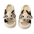 thumbnail image 1 of asdoklhq Womens Slippers Clearance Bedroom Home Use Mute Sandals and Slippers Female Cute Cartoon Cow Linen Slippers White 38-39, 1 of 9