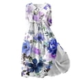 thumbnail image 1 of asdoklhq Womens Sweater Dress Women's Summer Printed Fashion Three-quarter Sleeve Turndown Collar Dress Blue 2X, 1 of 5