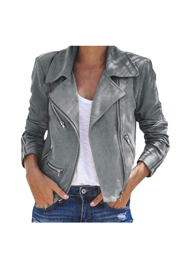 Womens Tops Clearance Under $5,Womens Winter Ladies Vintage Zipper Bomber Jacket Casual Coat Outwear