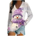 thumbnail image 1 of asdoklhq Womens Turtleneck Tops Christmas Fashionable Christmas Lady Printed Top Multicolor S, 1 of 4