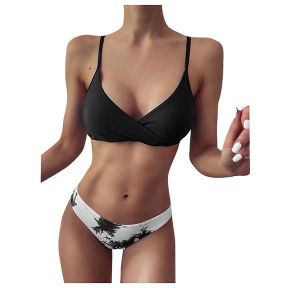 asdoklhq womens plus size swimsuits,Women Bandeau Bandage Bikini Set Push-Up Brazilian Swimwear Beachwear Swimsuit