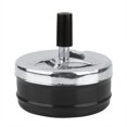 thumbnail image 1 of ashtray, rotating ashtray, round push down stainless steel modern desktop ashtray with rotating tray, indoor and outdoor ashtray, home office tabletop ashtray 12.00*12.00*7.00-black, 1 of 9