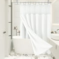 asjyhkr 3 in 1 Weave Shower Curtain and Clear Liner Set with 12