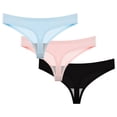 thumbnail image 1 of asjyhkr 3pc Womens Underwear Low Waist Breathable Brief Quick Drying Soft Comforty Stretch Panties Bikini Bottoms with Multicolor, 1 of 2