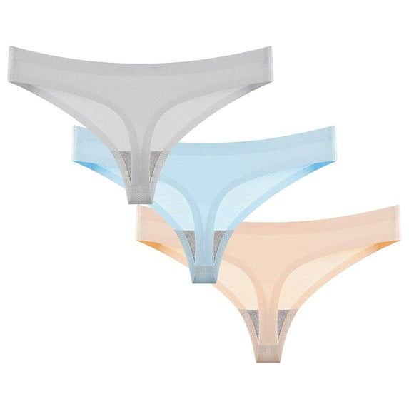 asjyhkr 3pc Womens Underwear Low Waist Breathable Brief Quick Drying Soft Comforty Stretch Panties Bikini Bottoms with Multicolor