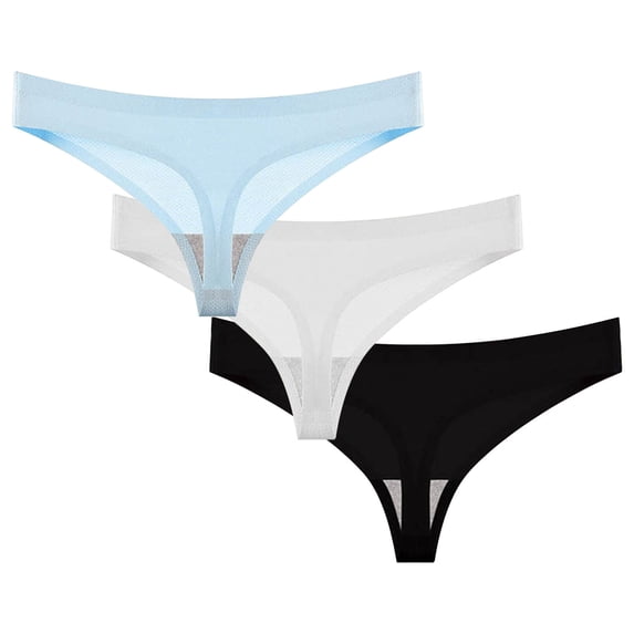 asjyhkr 3pc Womens Underwear Low Waist Breathable Brief Quick Drying Soft Comforty Stretch Panties Bikini Bottoms with Multicolor