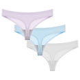thumbnail image 1 of asjyhkr 3pc Womens Underwear Low Waist Breathable Brief Quick Drying Soft Comforty Stretch Panties Bikini Bottoms with Multicolor, 1 of 2