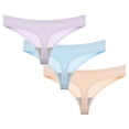 thumbnail image 1 of asjyhkr 3pc Womens Underwear Low Waist Breathable Brief Quick Drying Soft Comforty Stretch Panties Bikini Bottoms with Multicolor, 1 of 2