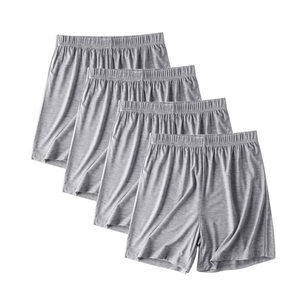 asjyhkr 4 Pack Mens Pajama Shorts Elastic Waist Lounge Plus Size Modal Bottom Sleep Home Shorts