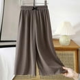 thumbnail image 1 of asjyhkr Baby Toddler Kids Girls Bows Front Elastic Waist Wide Leg Pants 1-9 Years Casual Breathable Comforty Hiking Workout Playing Solid Color Pants,Size 80-140, 1 of 9
